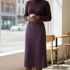 Bias Cut Satin Skirt Chico’s Plum Purple Size 1.5 / M / 10